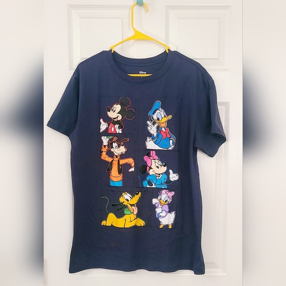 Disney Mickey Mouse And Friends Mens Blue Short Sleeve Shirt Size XL Unisex - Picture 1 of 6
